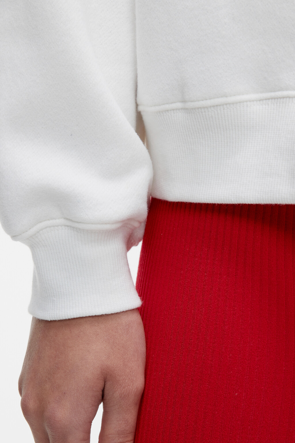 Свитшот oversize хлопковый с принтом-надписью - цвет белый - 7