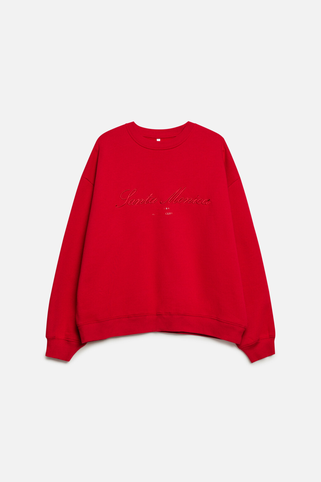 Свитшот oversize хлопковый с принтом-надписью - цвет красный - 9