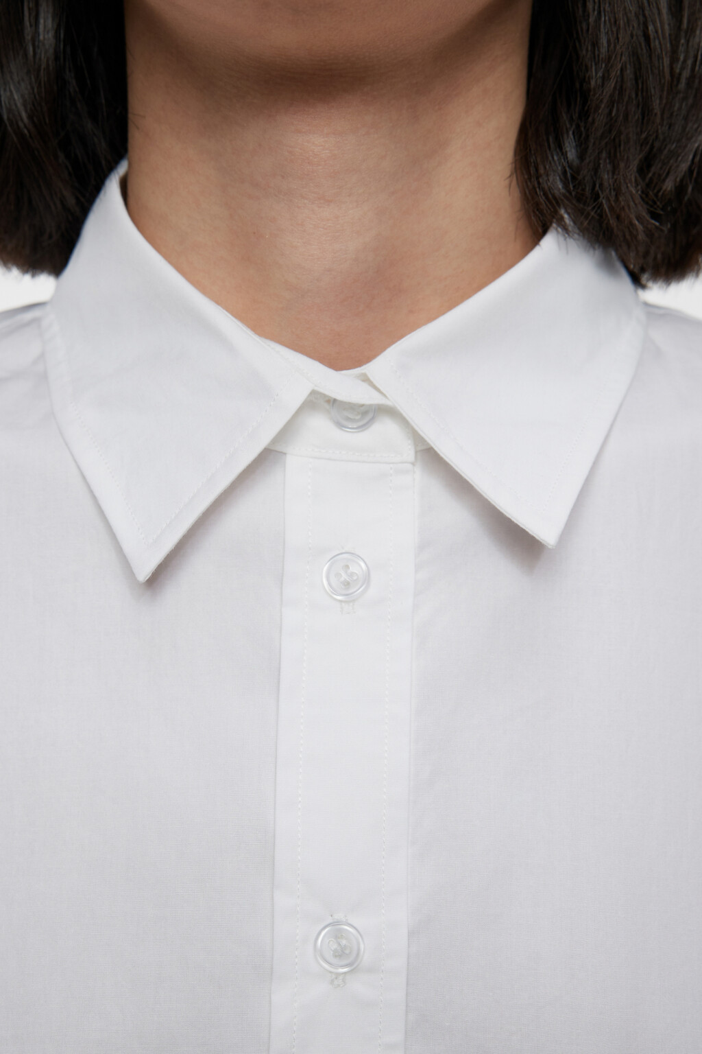 Рубашка oversize хлопковая с нагрудным карманом - цвет белый - 5