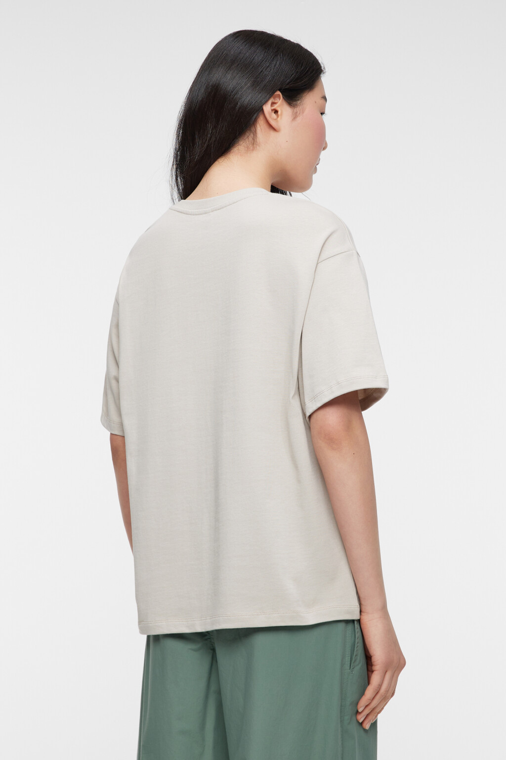 Футболка oversize хлопковая однотонная - цвет серый - 4