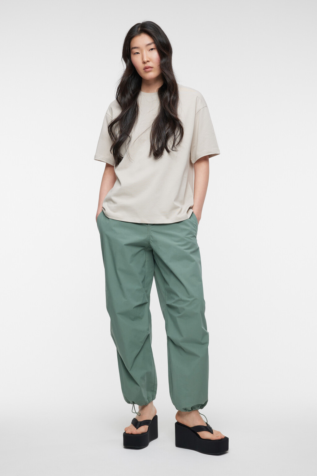 Футболка oversize хлопковая однотонная - цвет серый - 1