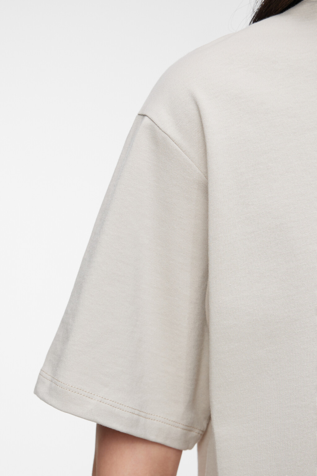 Футболка oversize хлопковая однотонная - цвет серый - 5