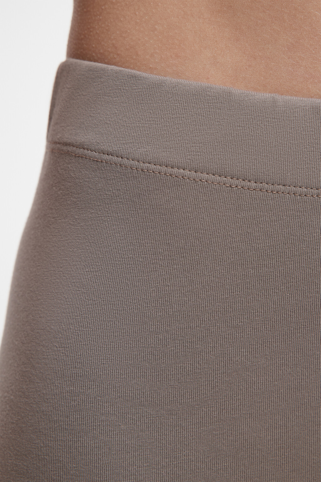 Шорты-велосипедки хлопковые гладкие со средней посадкой - цвет коричневый - 5