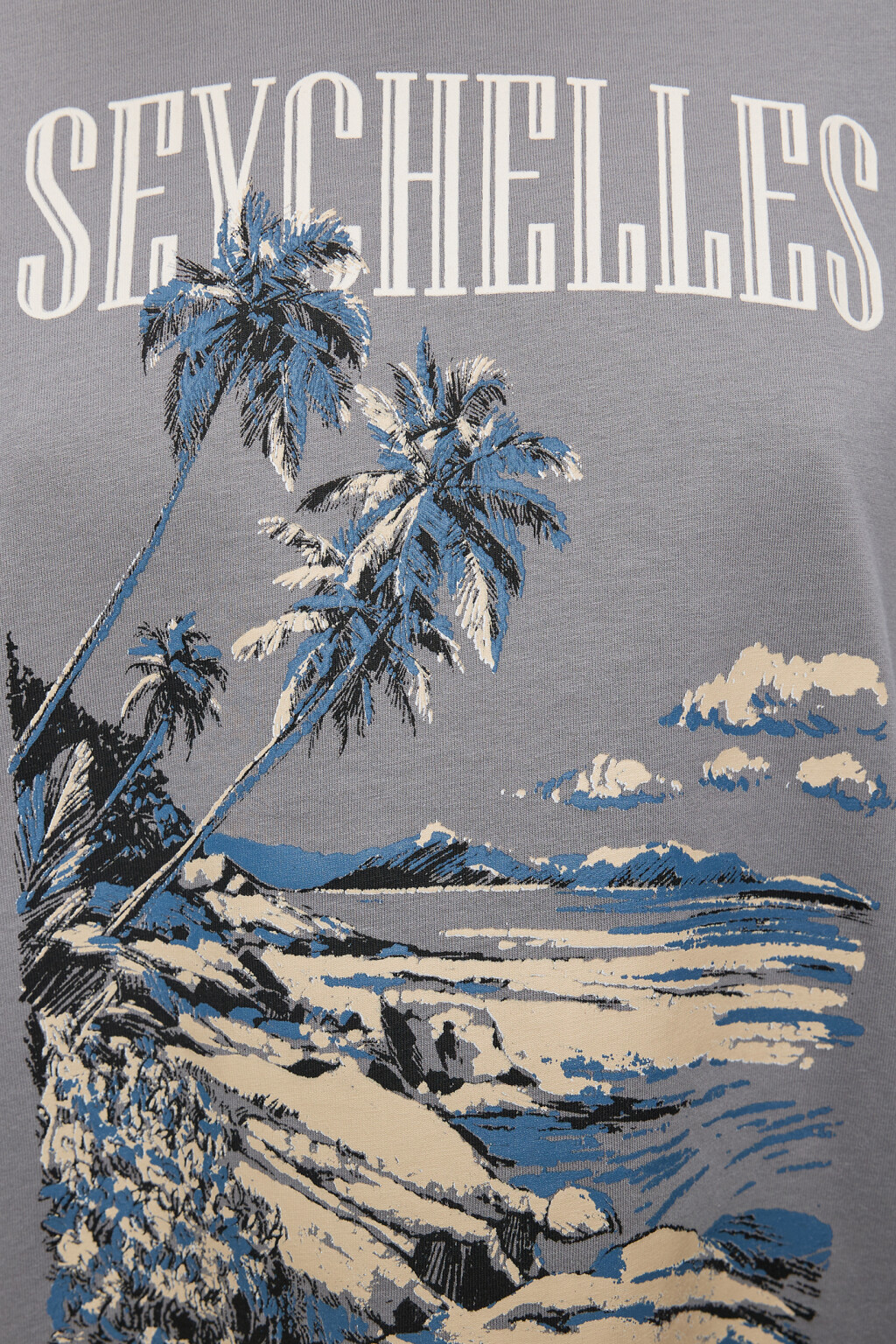 Футболка oversize хлопковая с принтом - цвет серый - 6