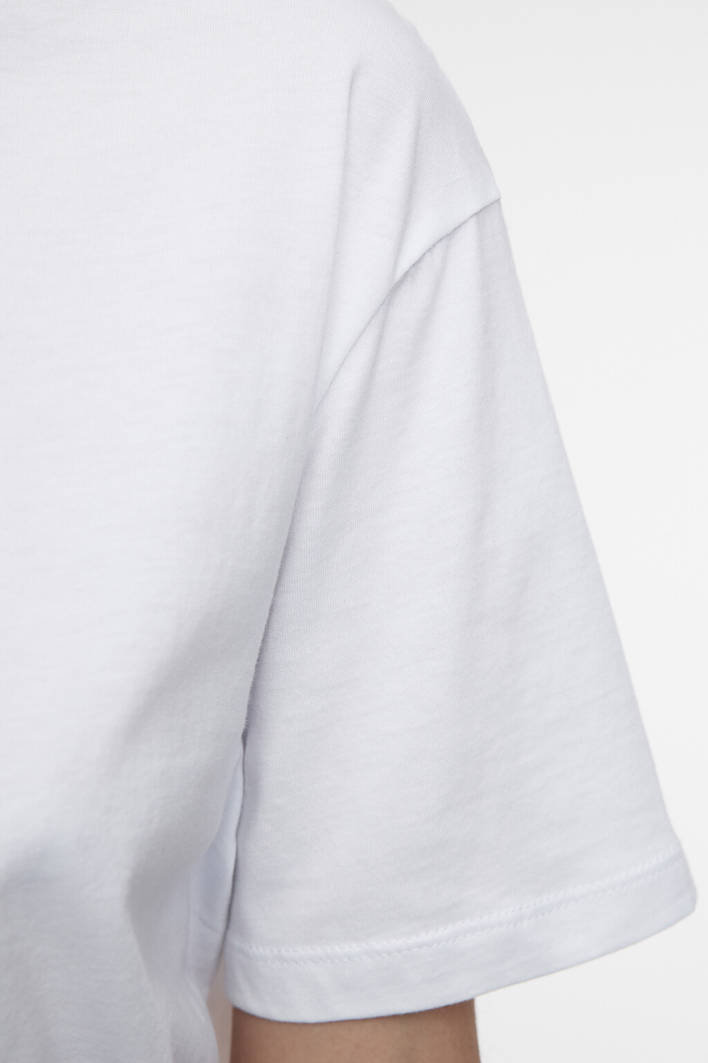 Футболка oversize хлопковая однотонная - цвет белый - 5