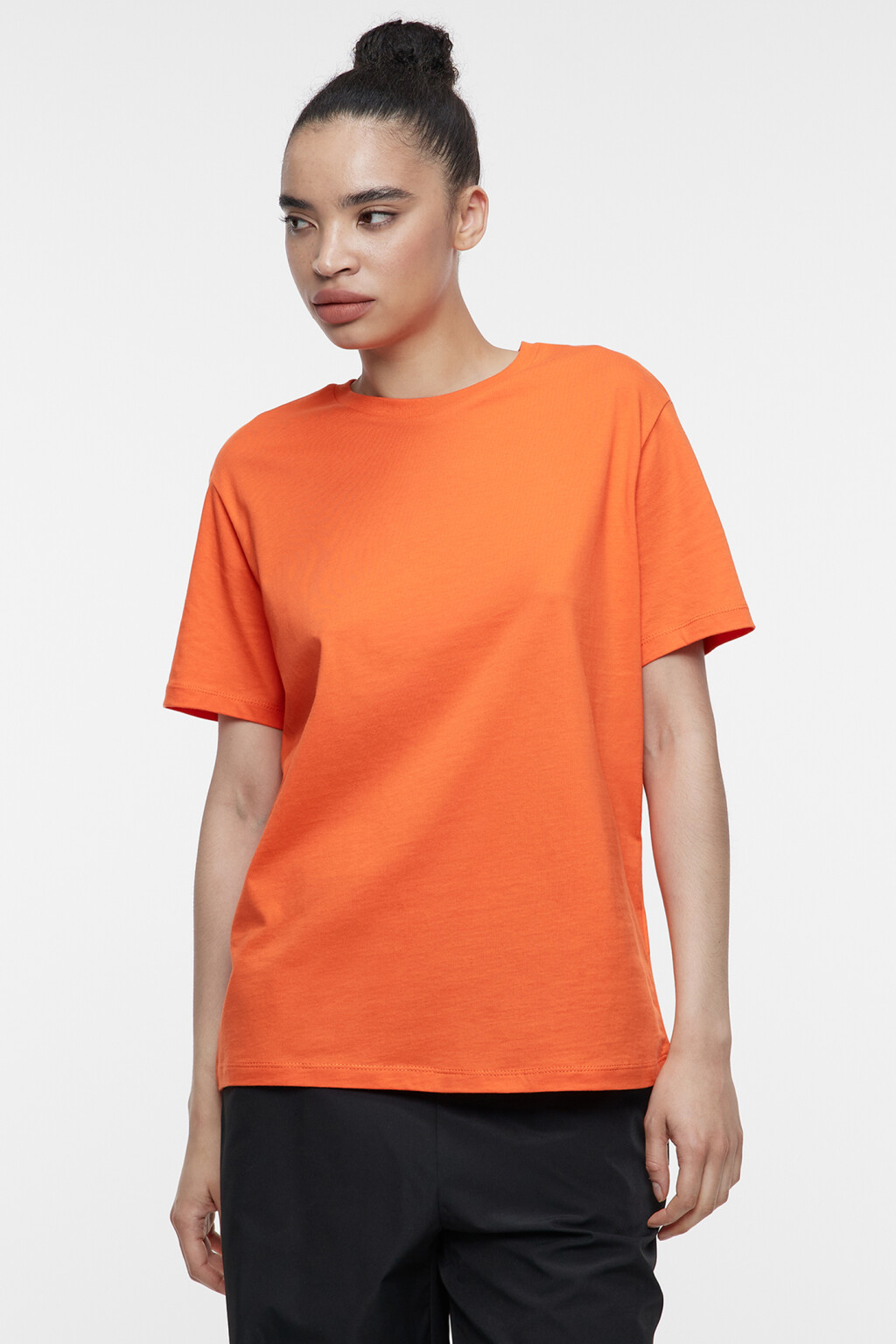Футболка oversize хлопковая однотонная - цвет оранжевый - 1