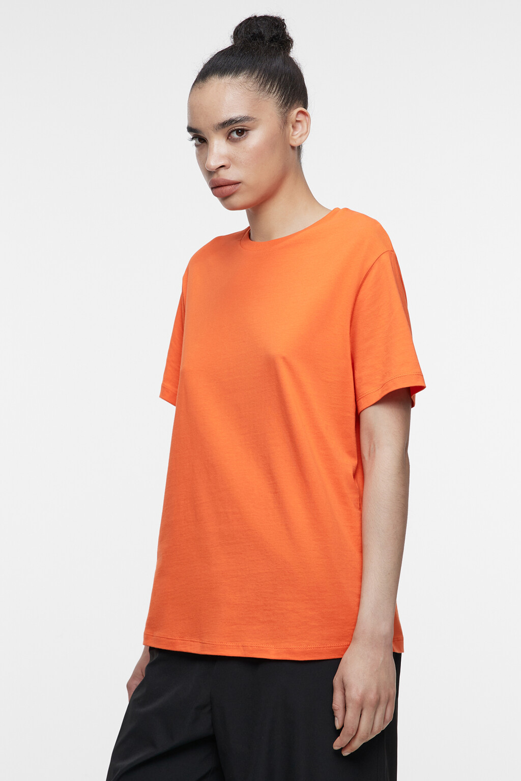 Футболка oversize хлопковая однотонная - цвет оранжевый - 2
