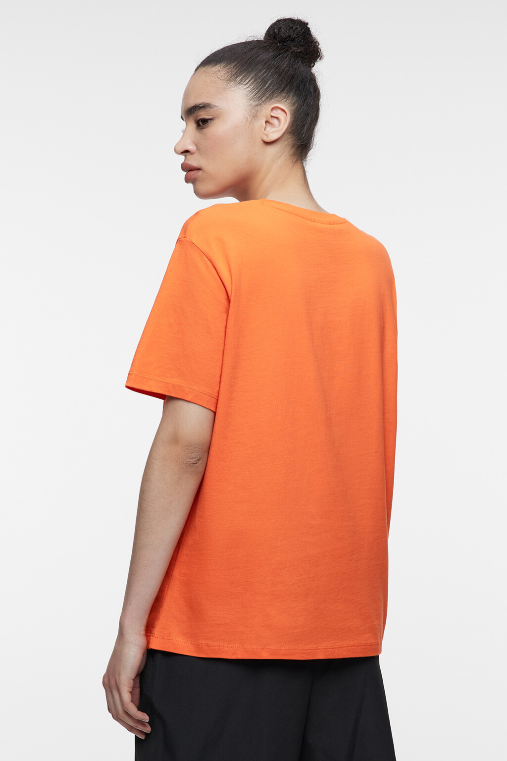 Футболка oversize хлопковая однотонная - цвет оранжевый - 3