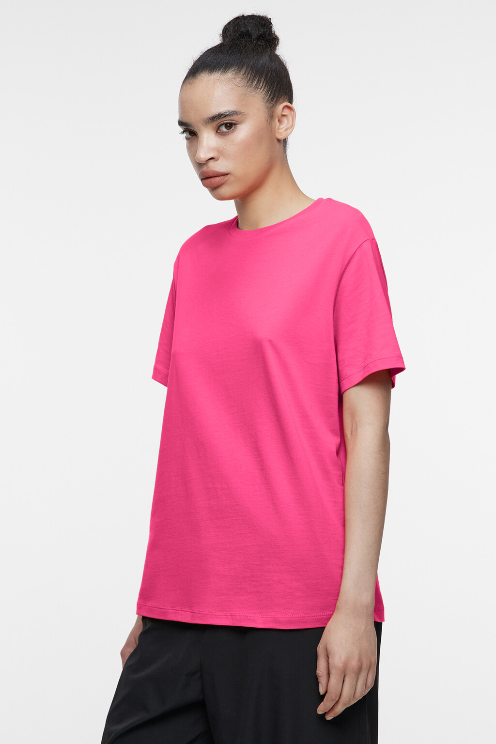 Футболка oversize хлопковая однотонная - цвет розовый - 2