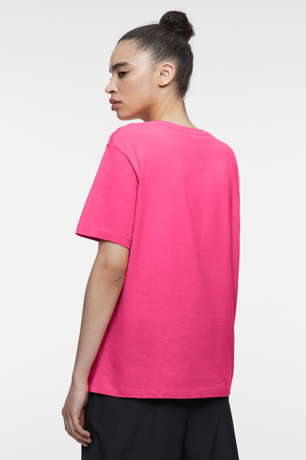 Футболка oversize хлопковая однотонная - цвет розовый - 3
