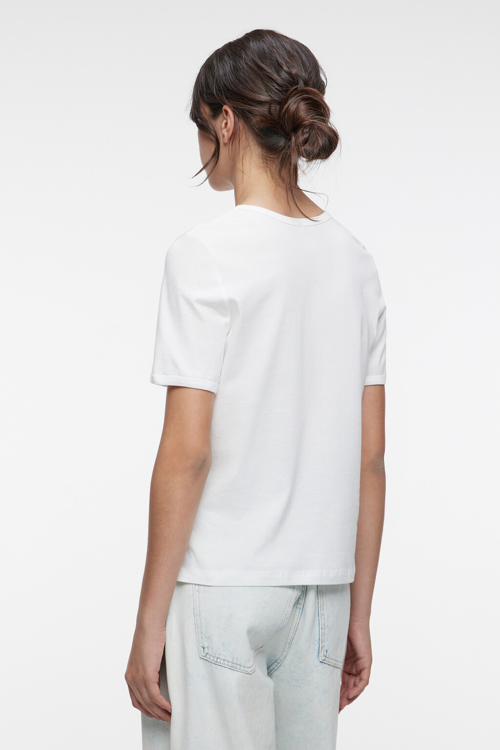 Футболка прямая хлопковая с летним принтом - цвет белый - 4