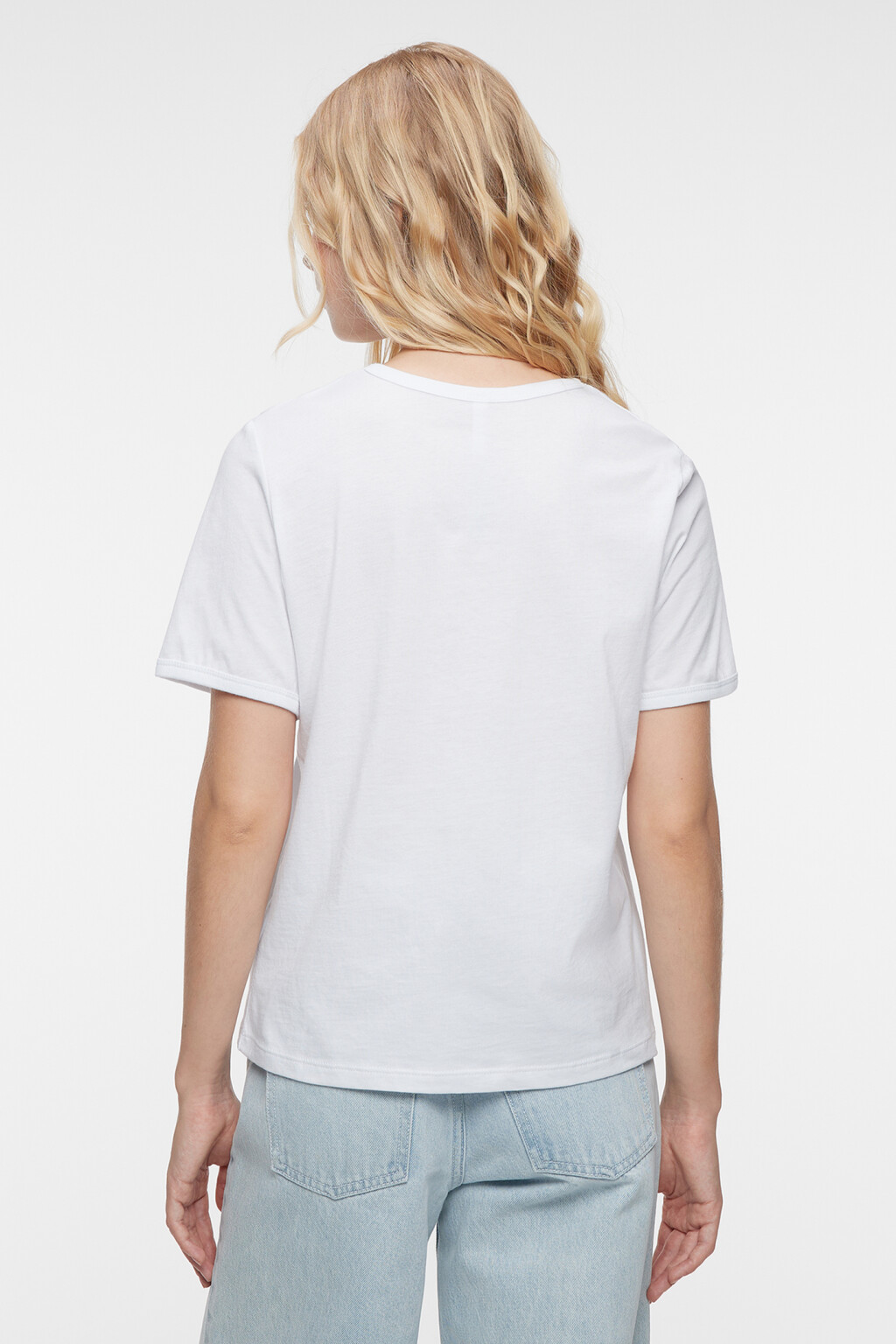 Футболка прямая хлопковая с летним принтом - цвет белый - 4