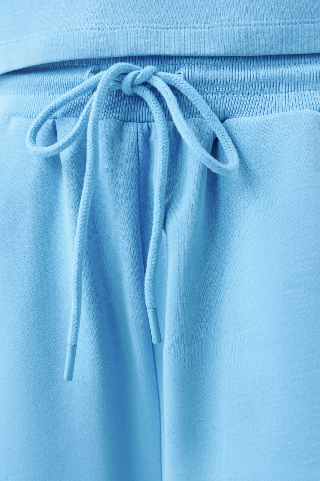 Шорты трикотажные хлопковые с принтом-надписью - цвет голубой - 4
