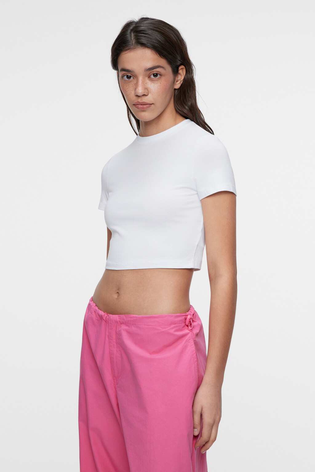 Топ-футболка хлопковый укороченный - цвет белый - 3