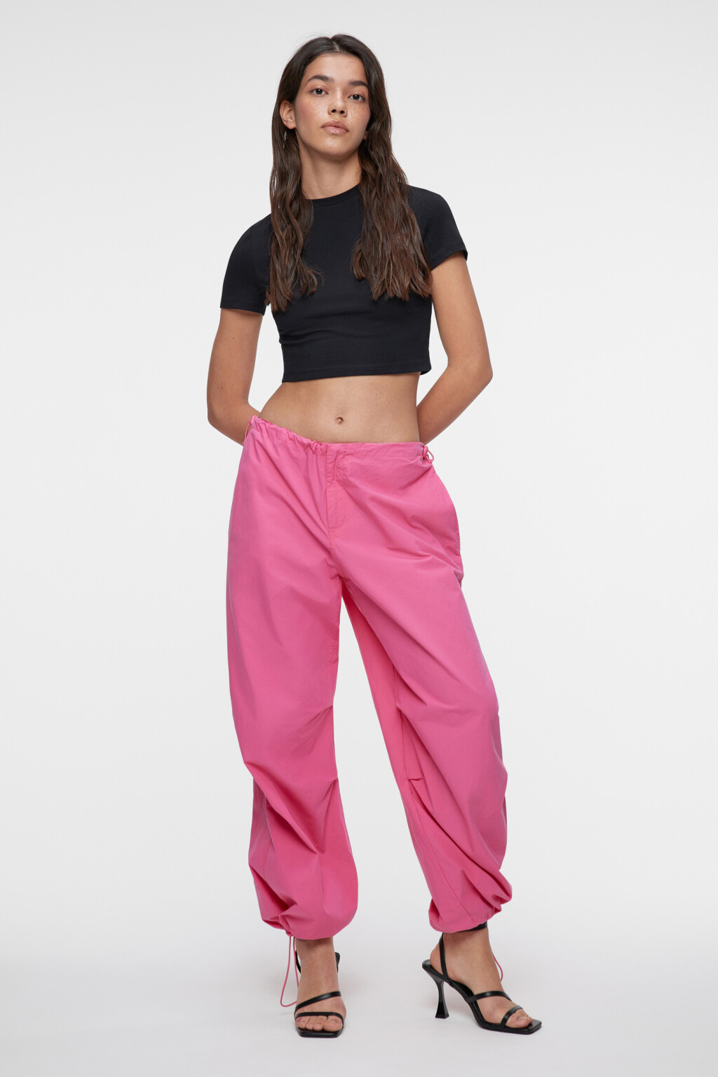 Топ-футболка хлопковый укороченный - цвет черный - 4