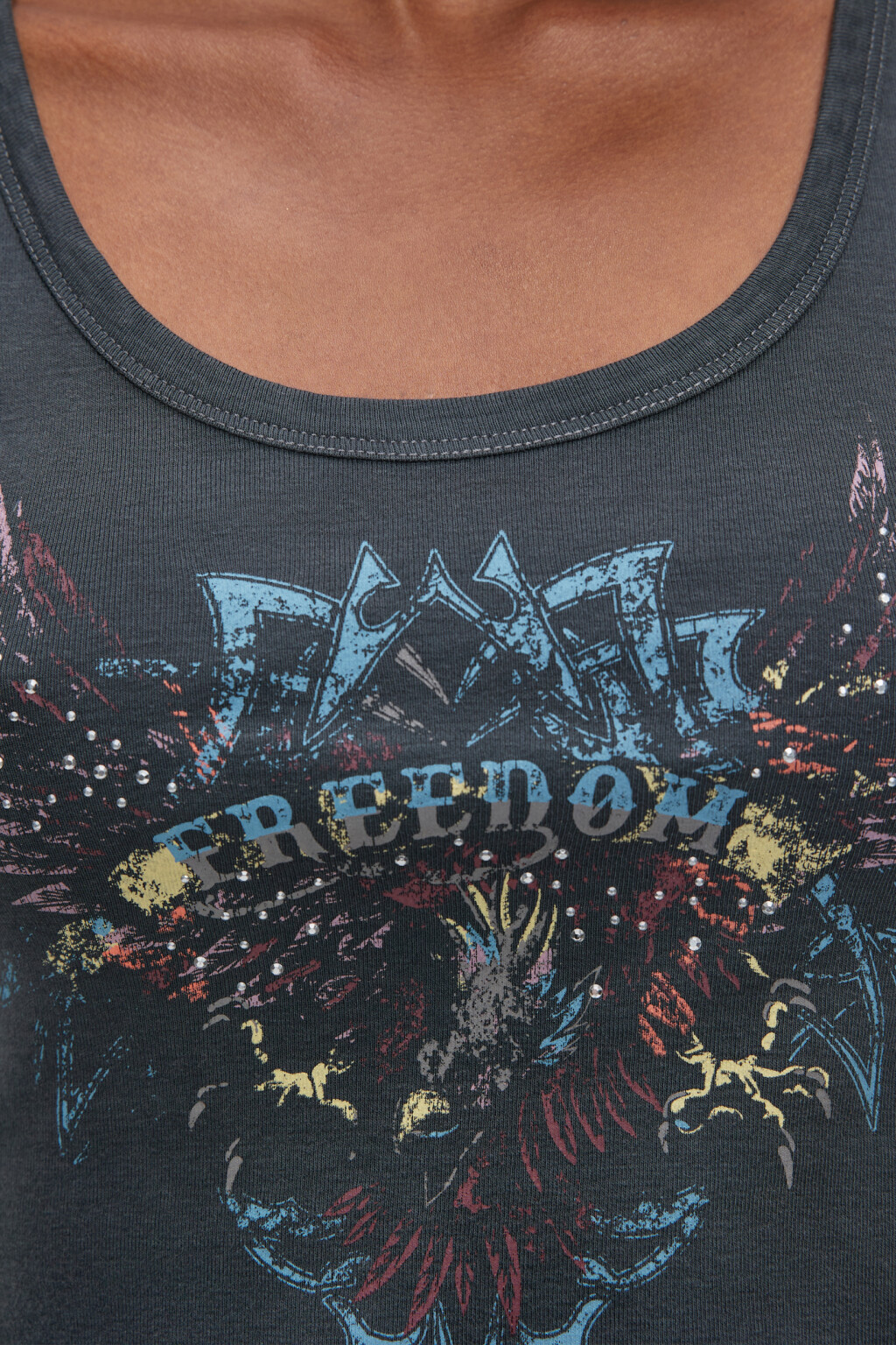 Майка-топ хлопковая укороченная с принтом - цвет серый - 7