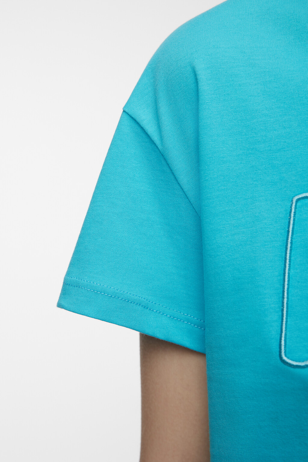 Топ-футболка oversize укороченный с принтом-надписью - цвет голубой - 5