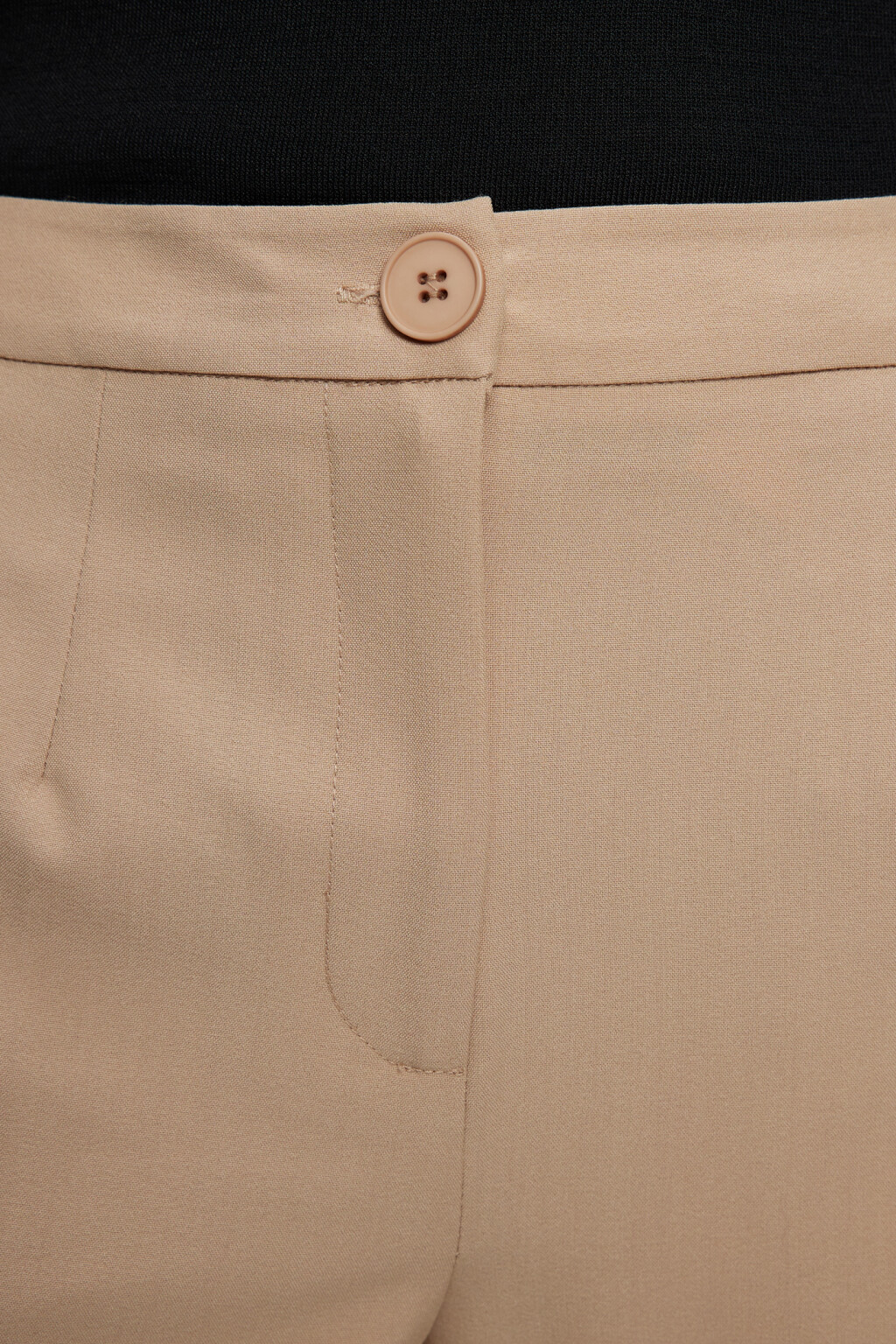 Брюки прямые костюмные с высокой посадкой - цвет бежевый - 5