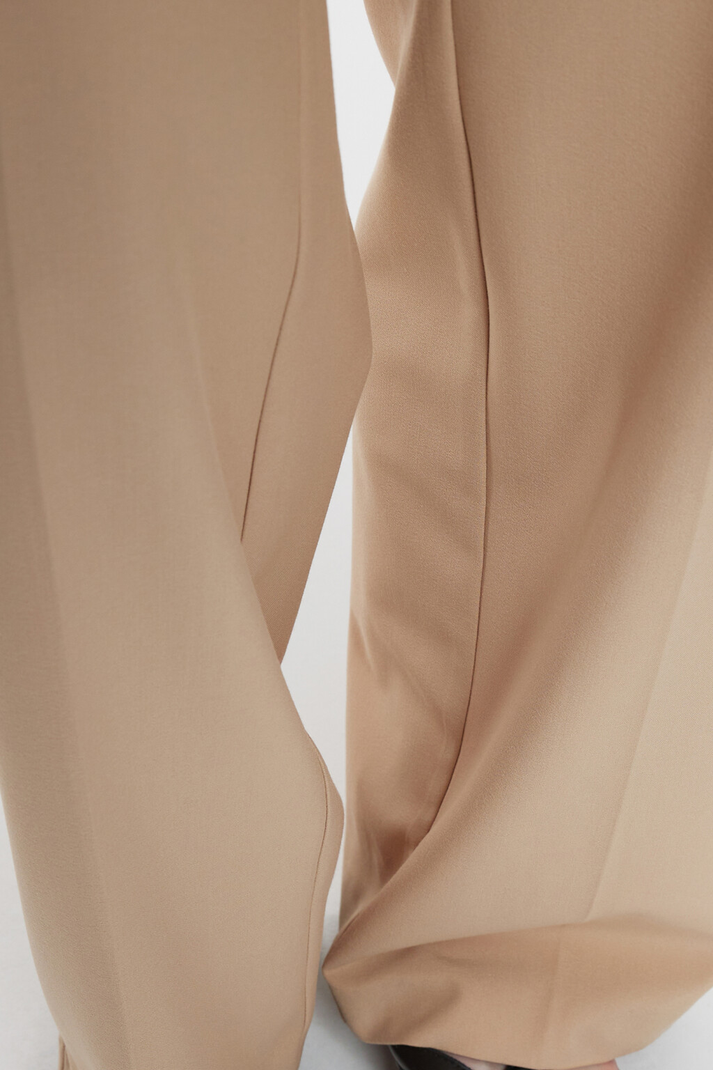 Брюки прямые костюмные с высокой посадкой - цвет бежевый - 6