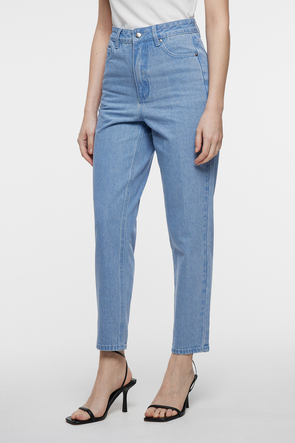 Джинсы MOM классические с высокой посадкой - цвет голубой - 2