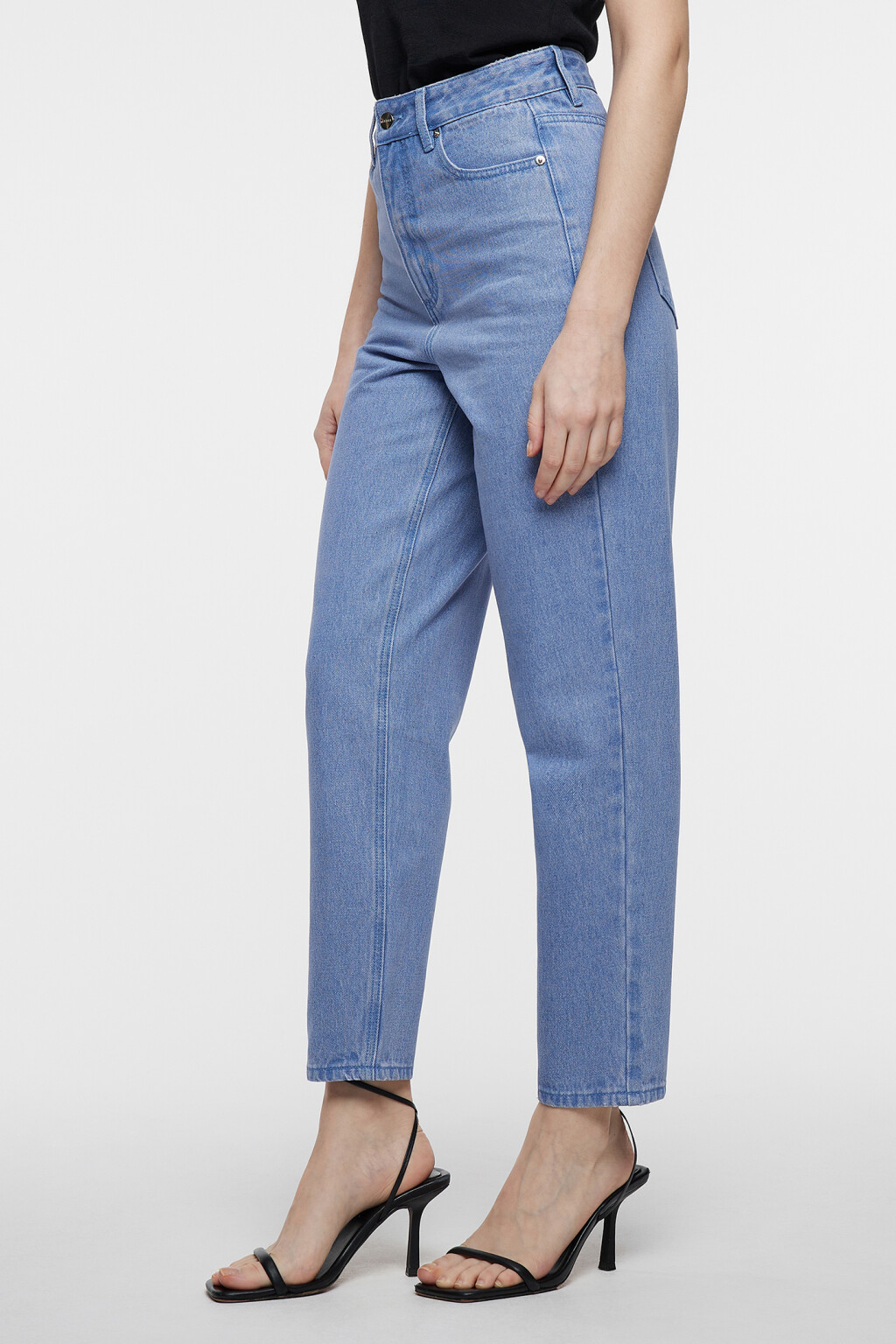 Джинсы MOM классические с высокой посадкой - цвет голубой - 2
