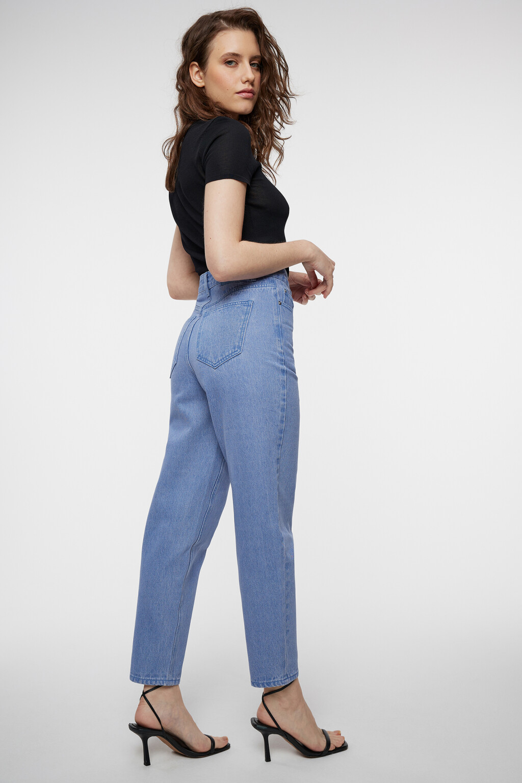 Джинсы MOM классические с высокой посадкой - цвет голубой - 7