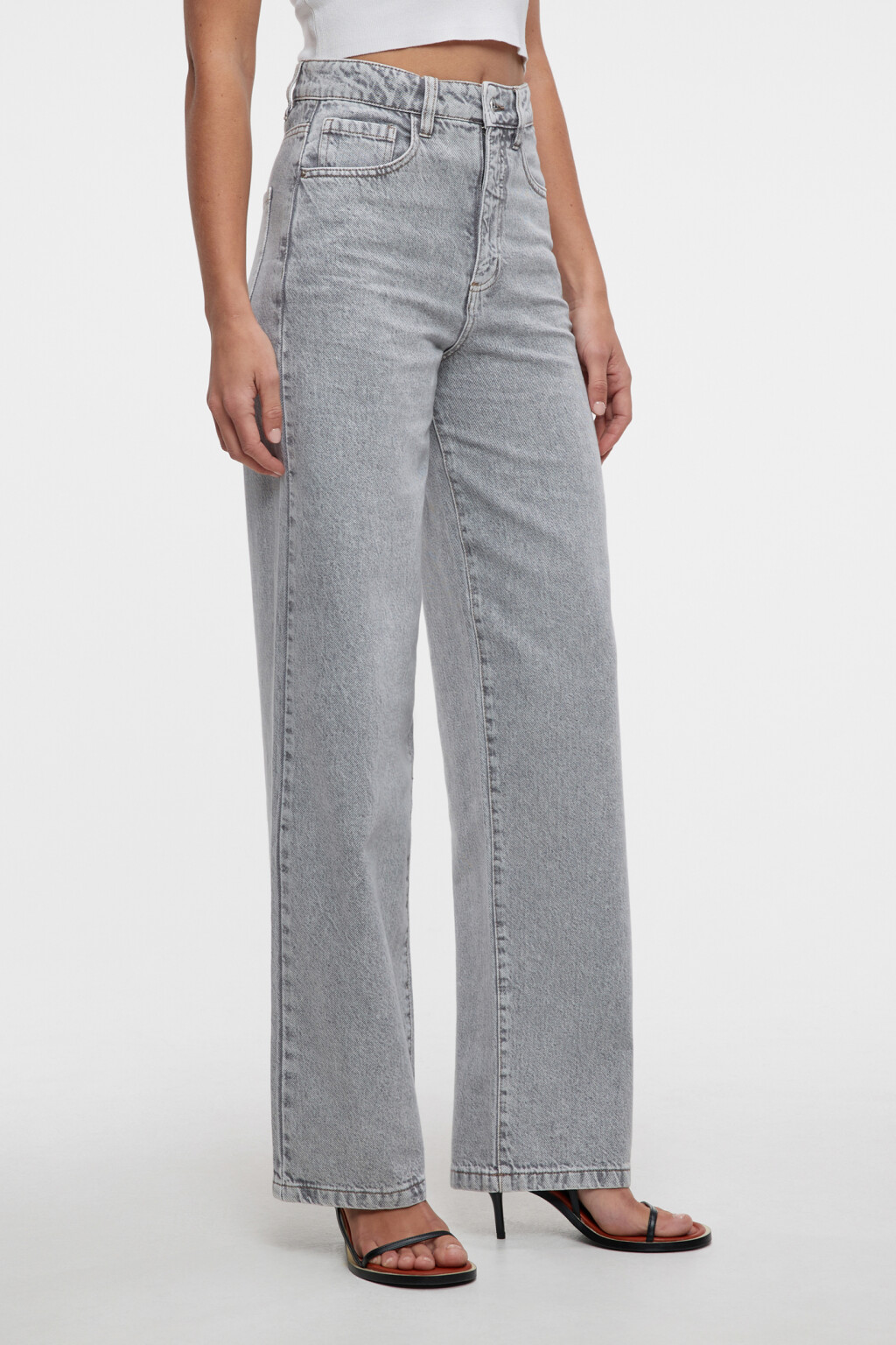 Джинсы WIDE широкие с высокой посадкой - цвет серый - 2