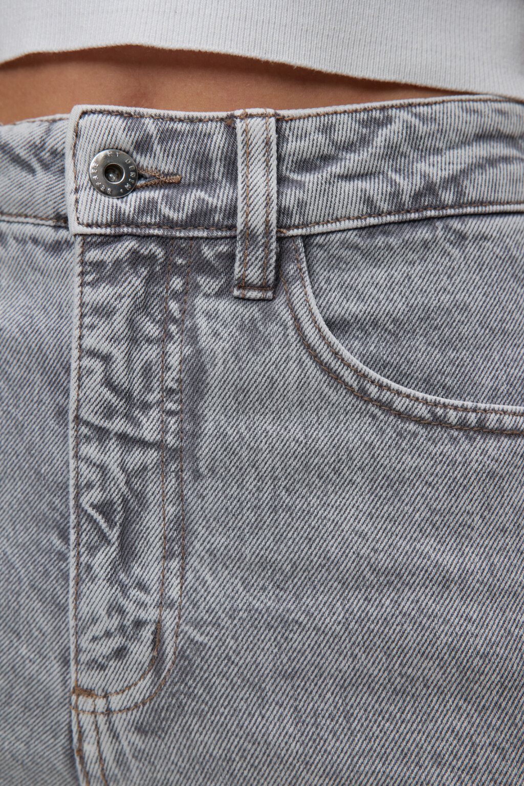 Джинсы WIDE широкие с высокой посадкой - цвет серый - 5