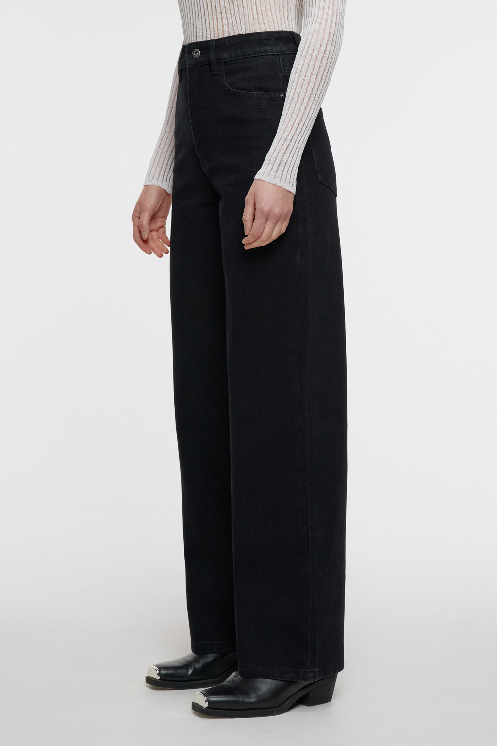 Джинсы WIDE широкие с высокой посадкой - цвет черный - 2
