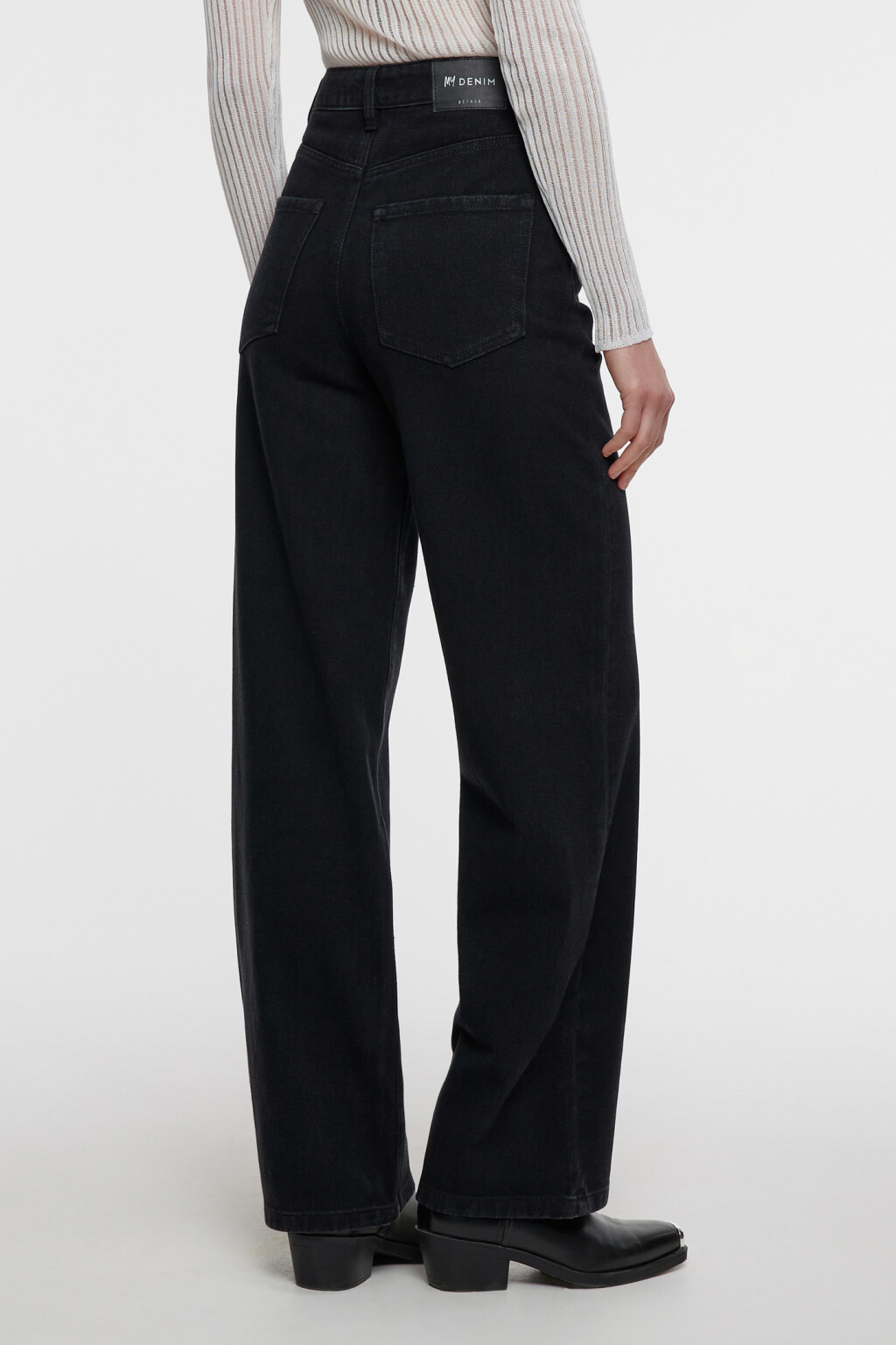 Джинсы WIDE широкие с высокой посадкой - цвет черный - 3
