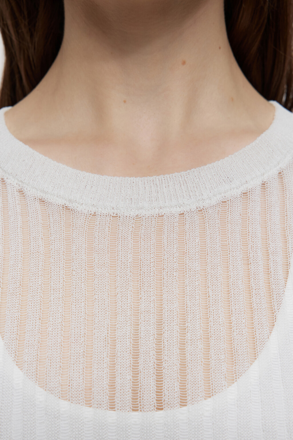 Джемпер вискозный облегающий ажурной вязки - цвет бежевый - 5