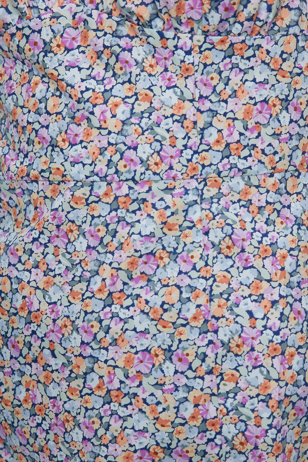 Платье мини хлопковое приталенное с рукавами-фонариками - цвет мультиколор - 6