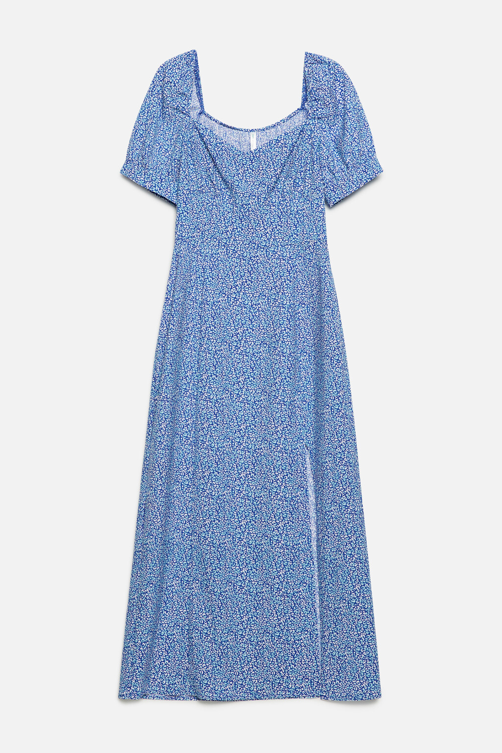 Платье миди приталенное с фигурным вырезом - цвет голубой - 8