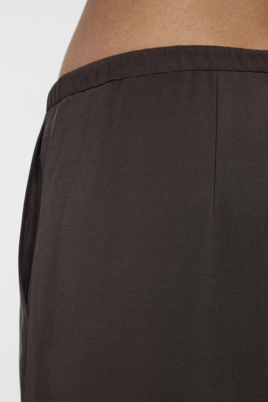 Брюки широкие вискозные с поясом на завязках - цвет коричневый - 6