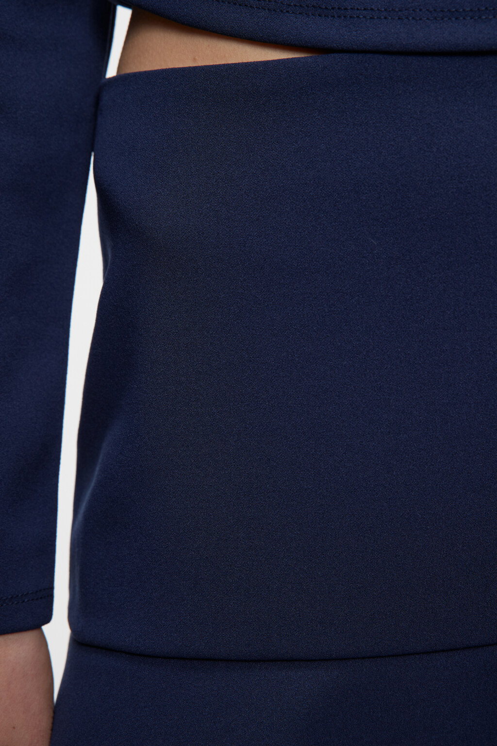 Юбка мини костюмная с высокой посадкой и воланами - цвет синий - 5