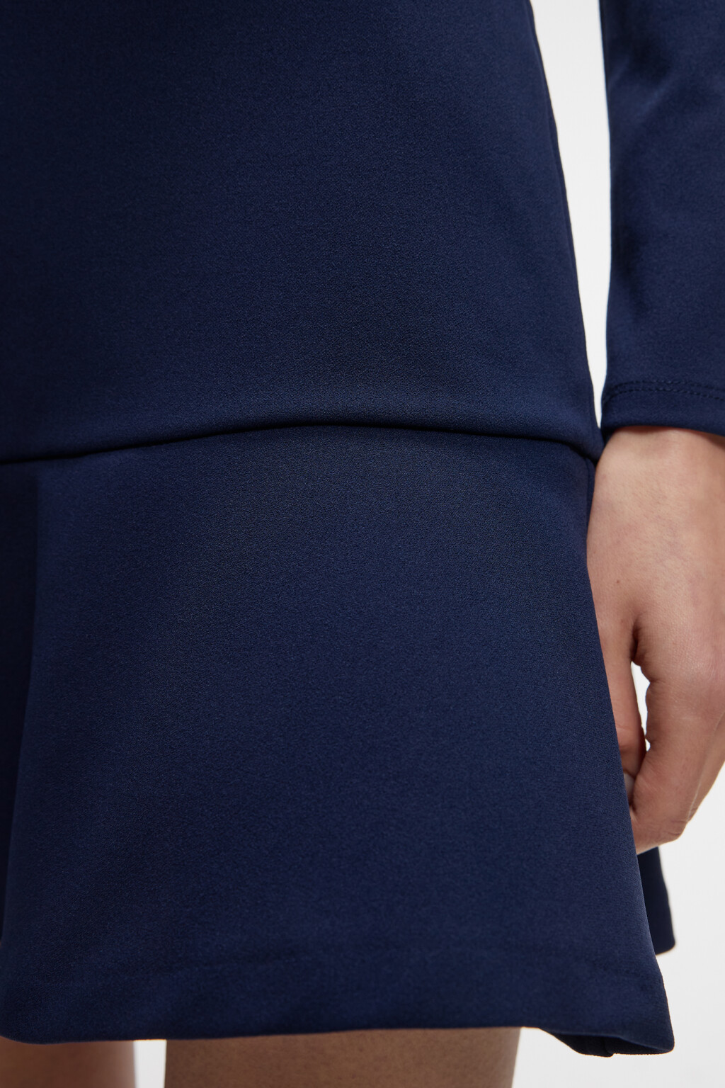 Юбка мини костюмная с высокой посадкой и воланами - цвет синий - 13
