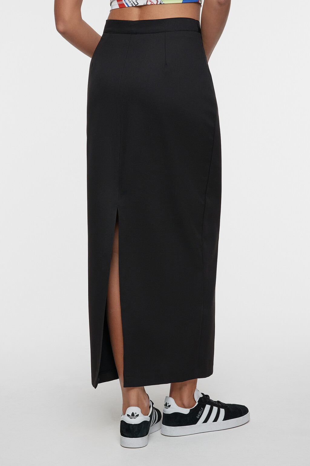 Юбка-карандаш макси прямая костюмная - цвет черный - 3
