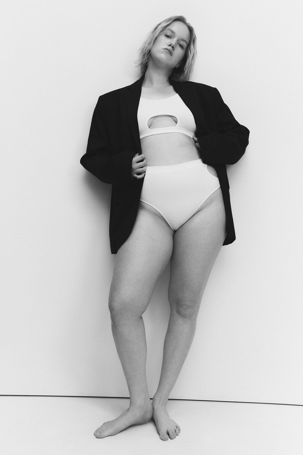 Пиджак oversize однобортный прямого кроя - цвет черный - 9