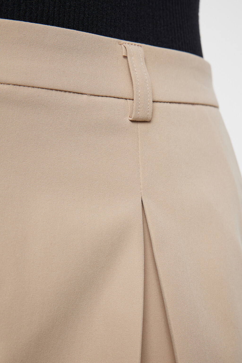 Юбка мини плиссированная костюмная со средней посадкой - цвет коричневый - 2