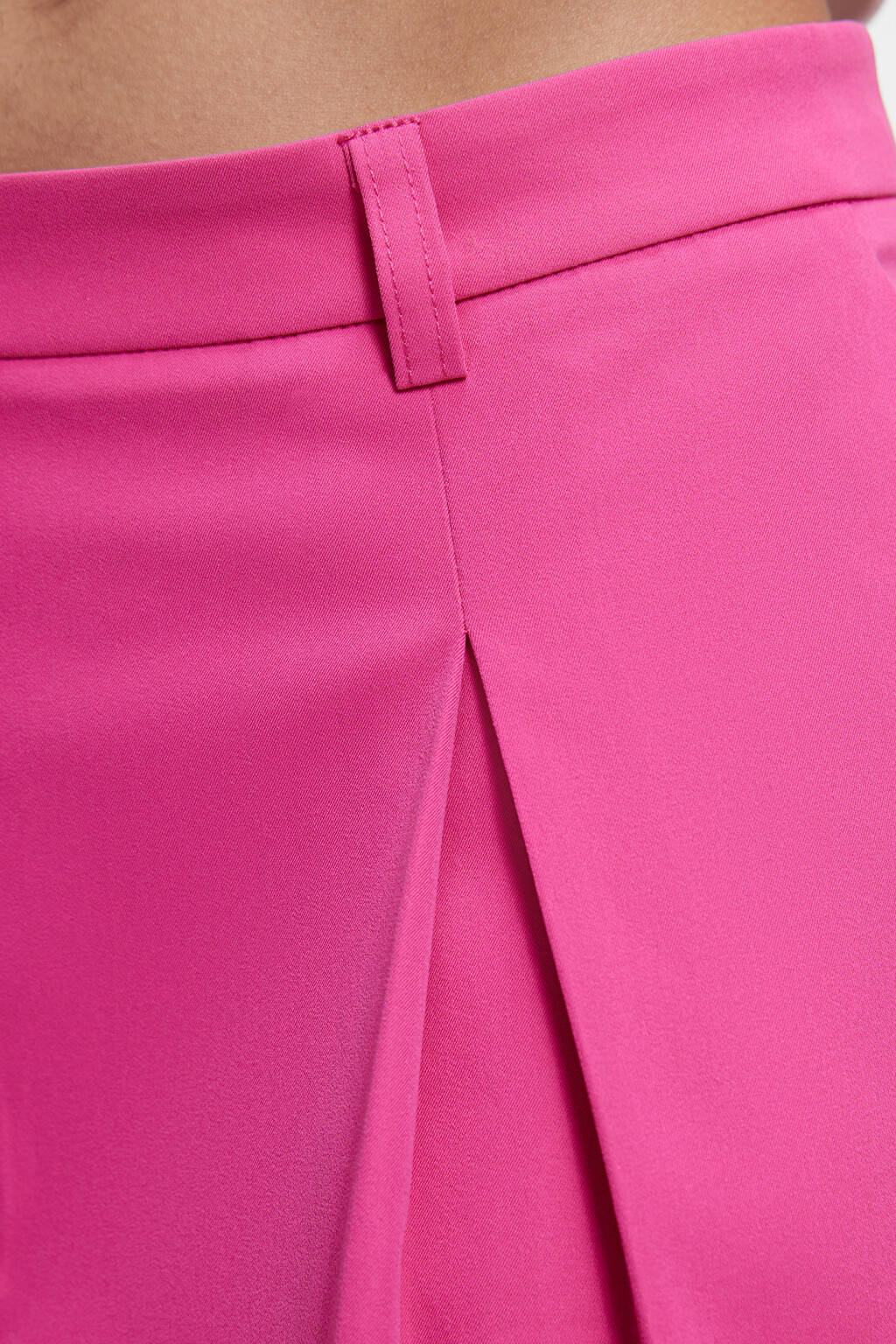 Юбка мини плиссированная костюмная со средней посадкой - цвет розовый - 3