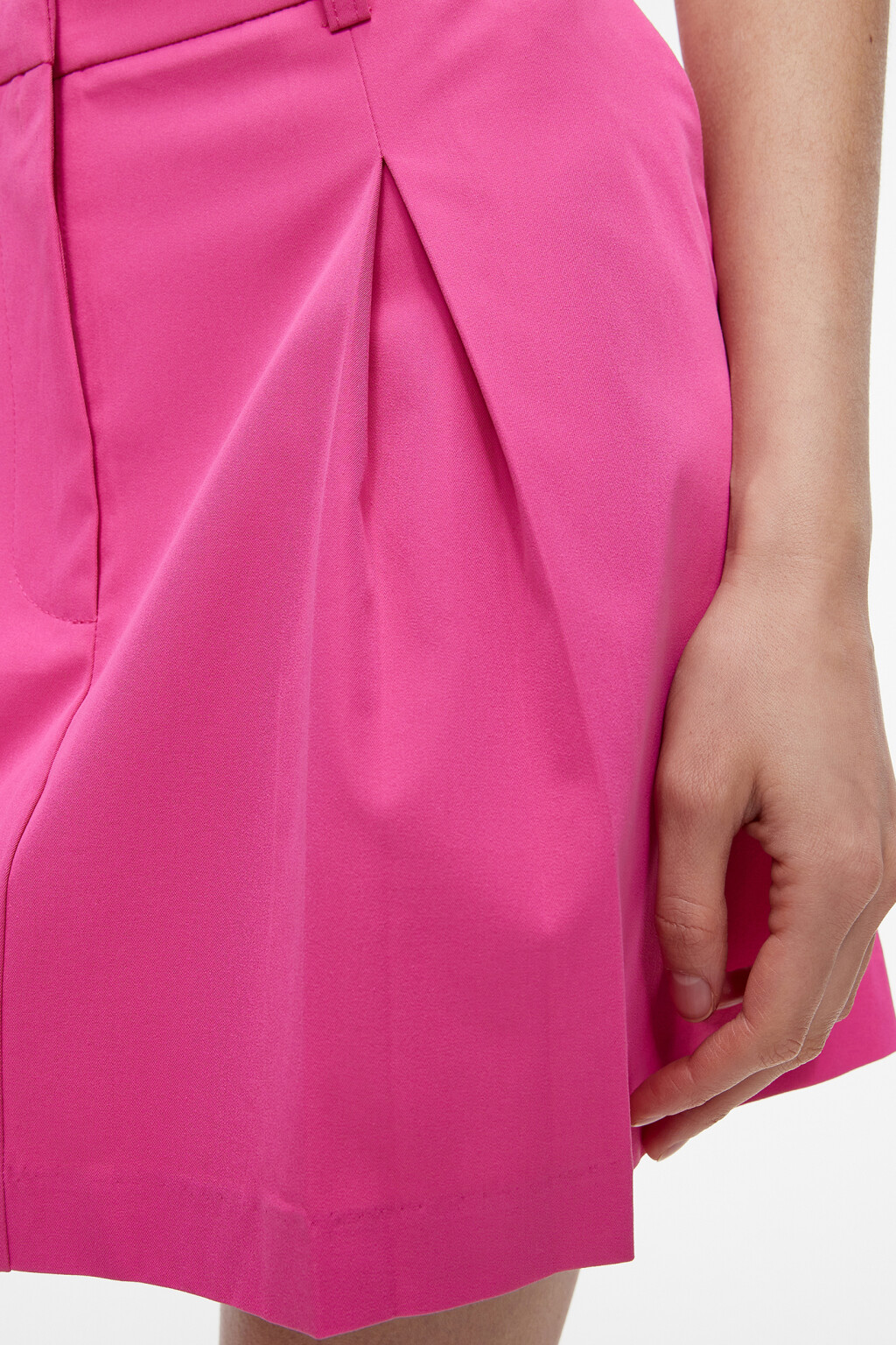 Юбка мини плиссированная костюмная со средней посадкой - цвет розовый - 6
