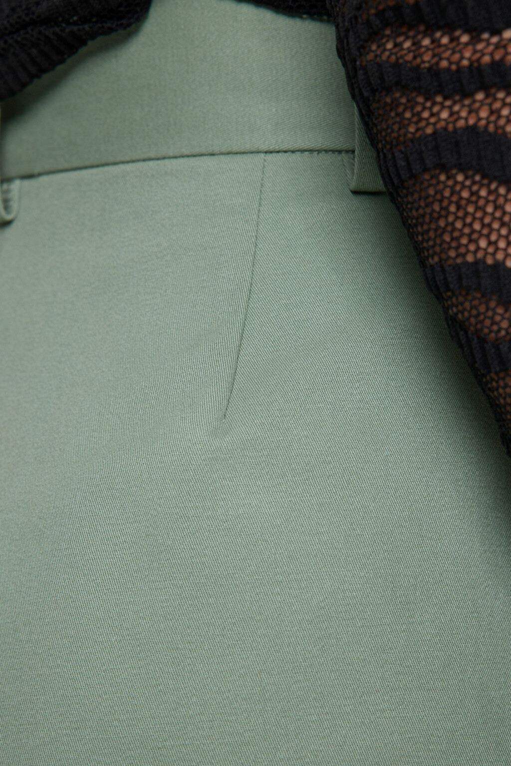 Шорты А-силуэта мини хлопковые с высокой посадкой - цвет зеленый - 14