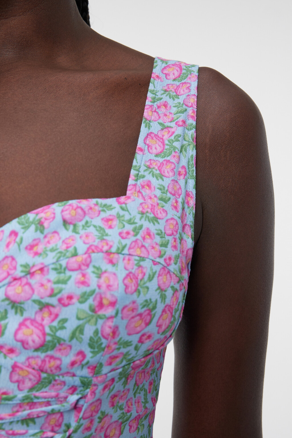 Платье-бюстье миди вискозное с корсетной шнуровкой - цвет мультиколор - 5