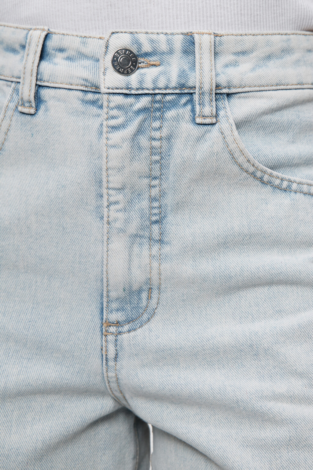 Джинсы-бананы широкие со средней посадкой - цвет голубой - 5