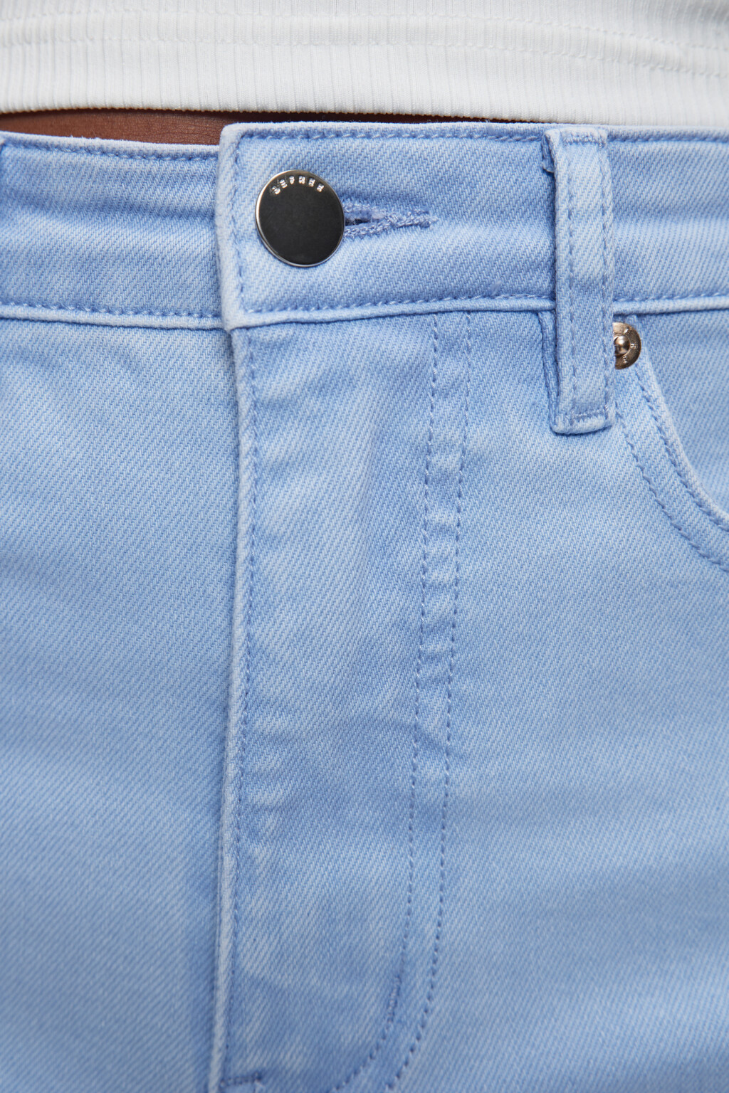 Джинсы клеш облегающие с высокой посадкой - цвет голубой - 5