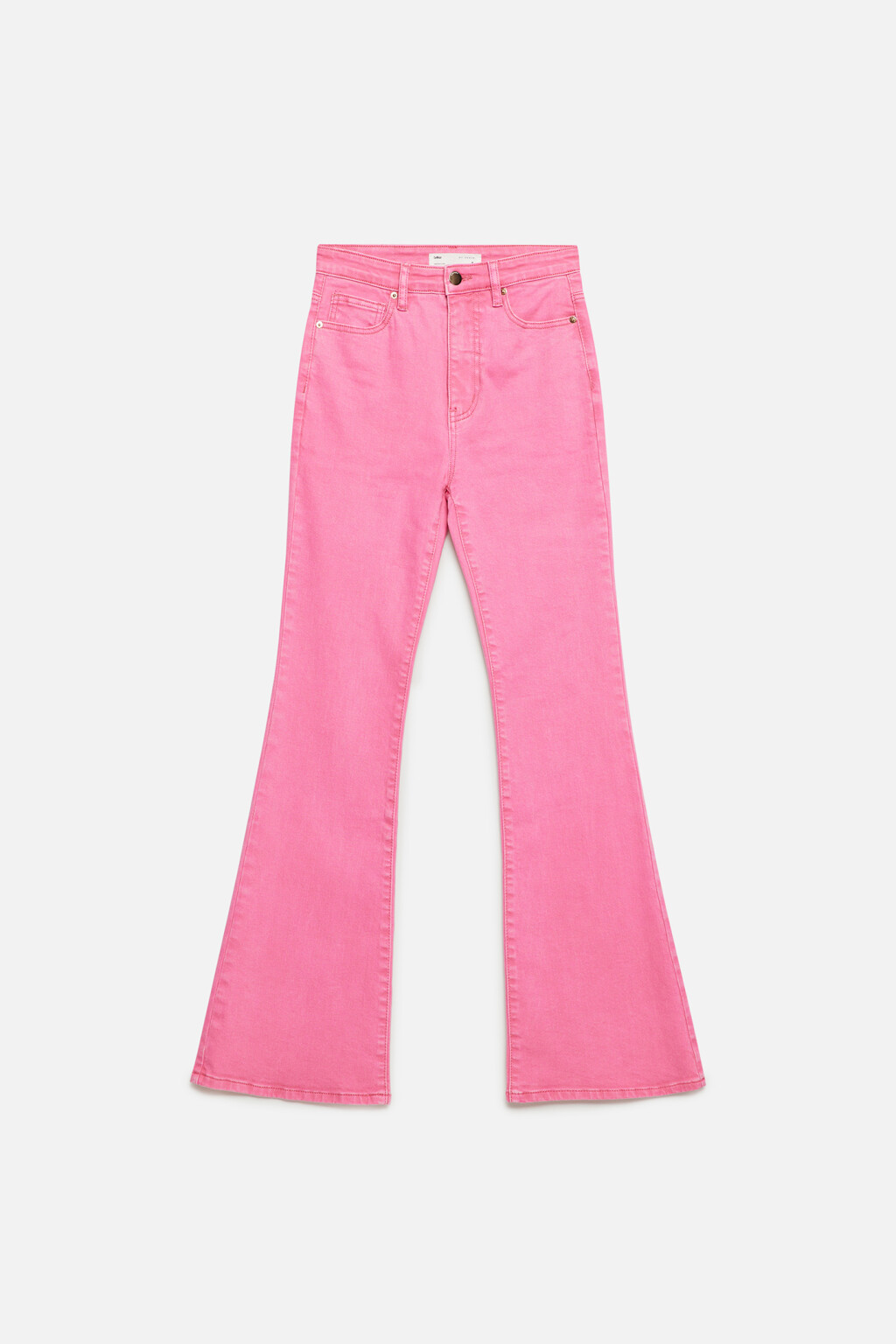 Джинсы клеш облегающие с высокой посадкой - цвет розовый - 7