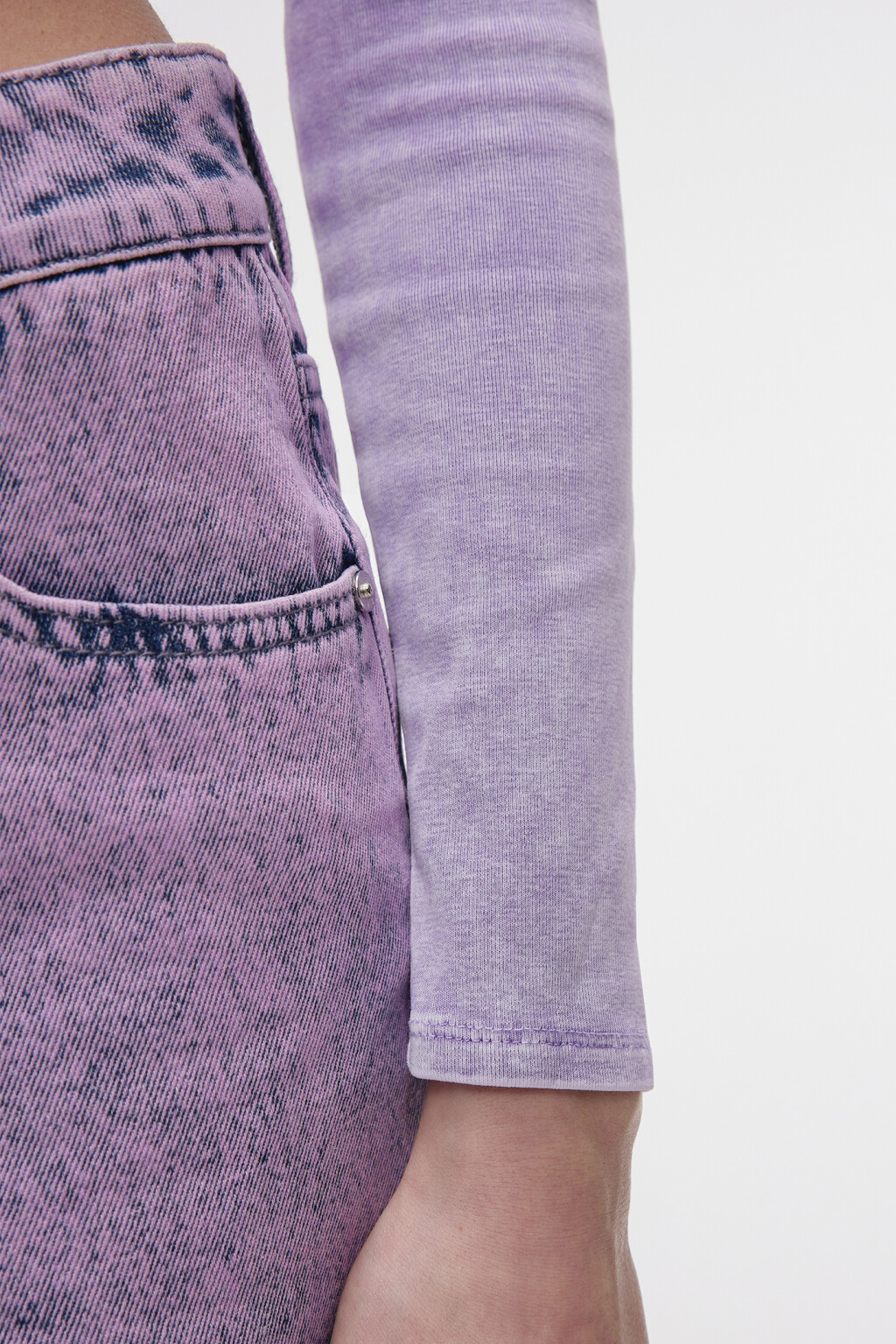 Лонгслив-корсет облегающий с вырезом каре - цвет фиолетовый - 7