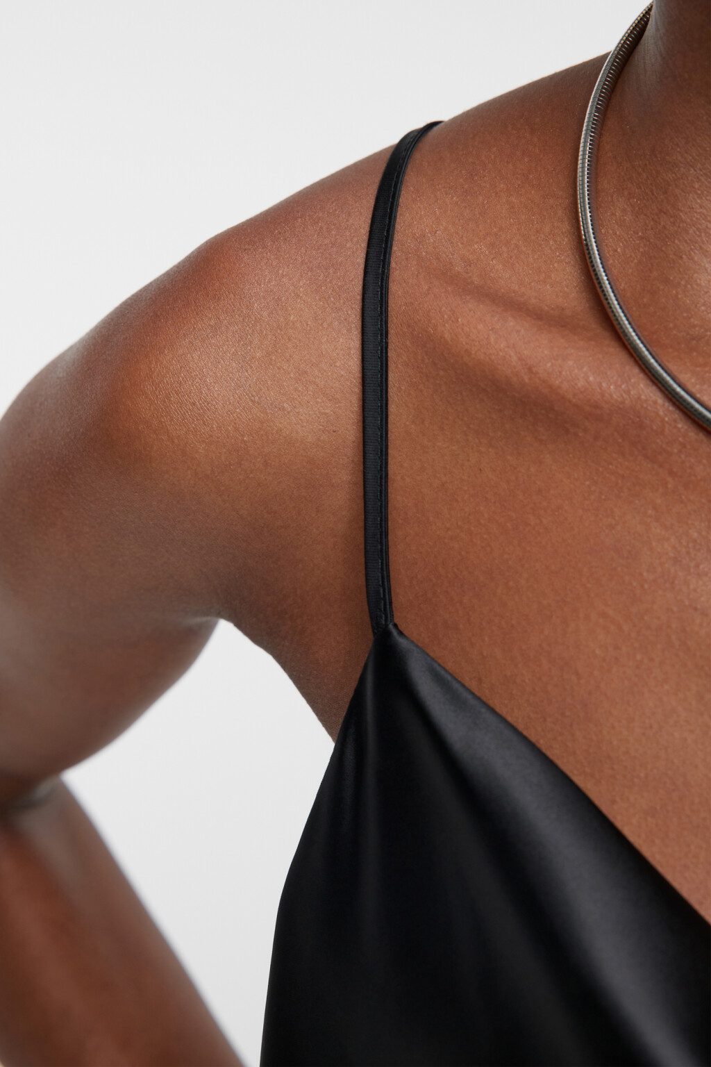 Платье-комбинация MAYA миди атласное - цвет черный - 5