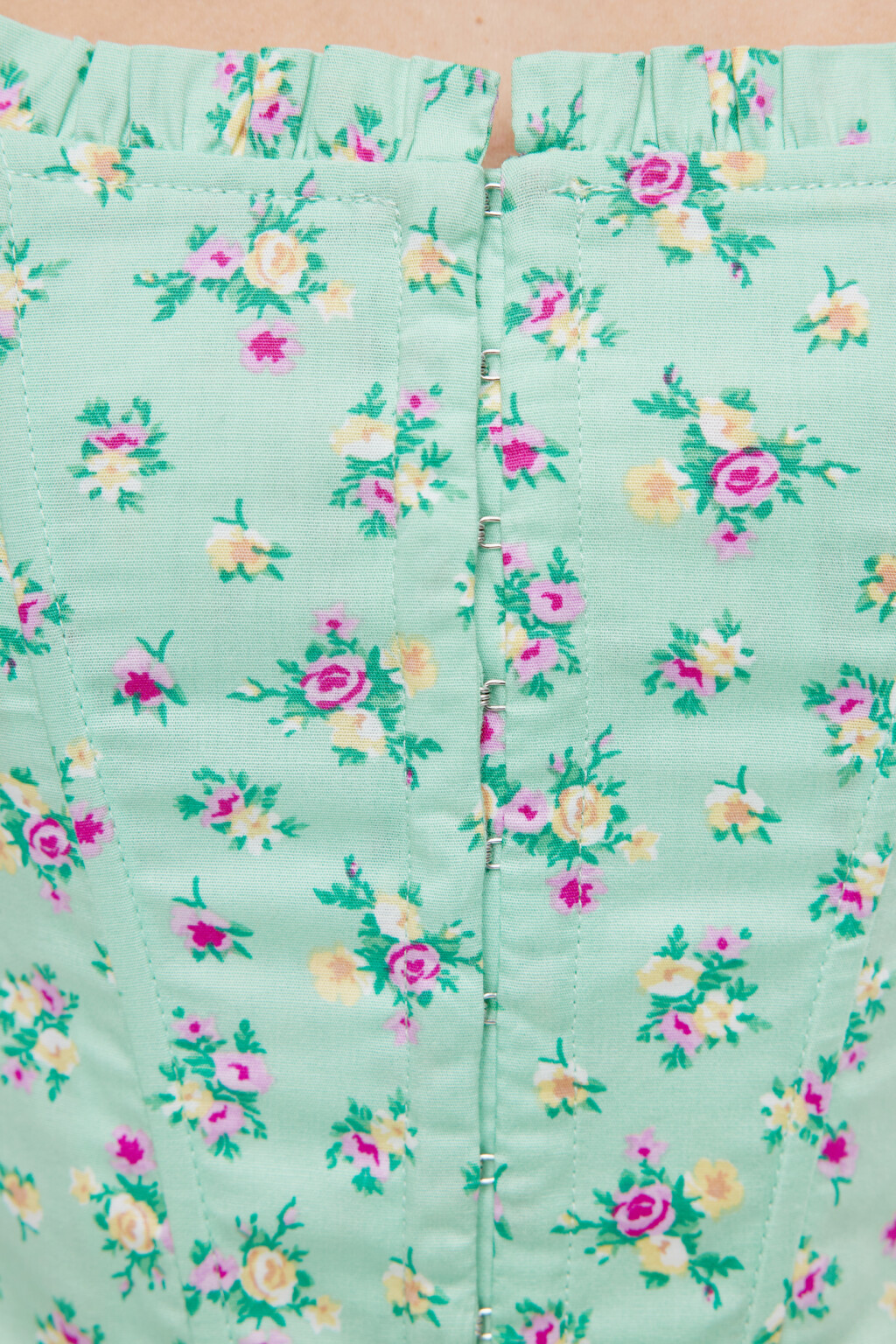 Топ-полуграция корсетный облегающий на широких бретелях - цвет зеленый - 5