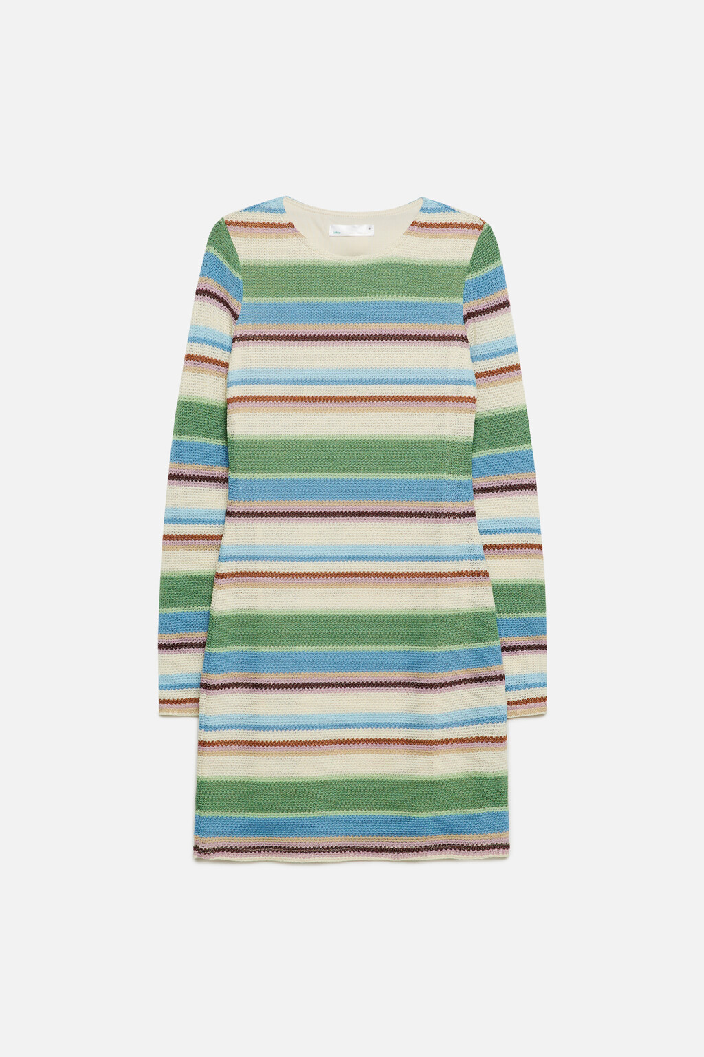 Платье мини вязаное облегающее в полоску - цвет мультиколор - 10